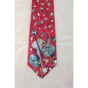 Hathaway Fly Fishing Novelty Men’s Silk Necktie Trout Lures Outdoor Theme